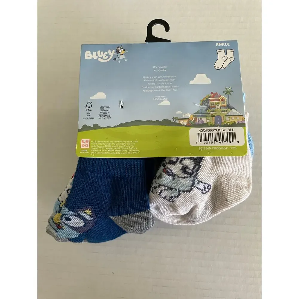 10 PAIRS BLUEY INFANT SOCKS NEW SZ 6-12 MOS